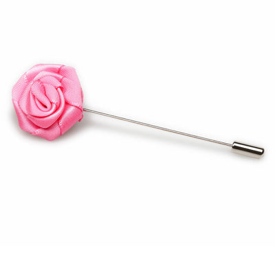 Thulian Pink Lapel Flower | Mens Suit Rosebud Satin Boutonniere Pins | OTAA