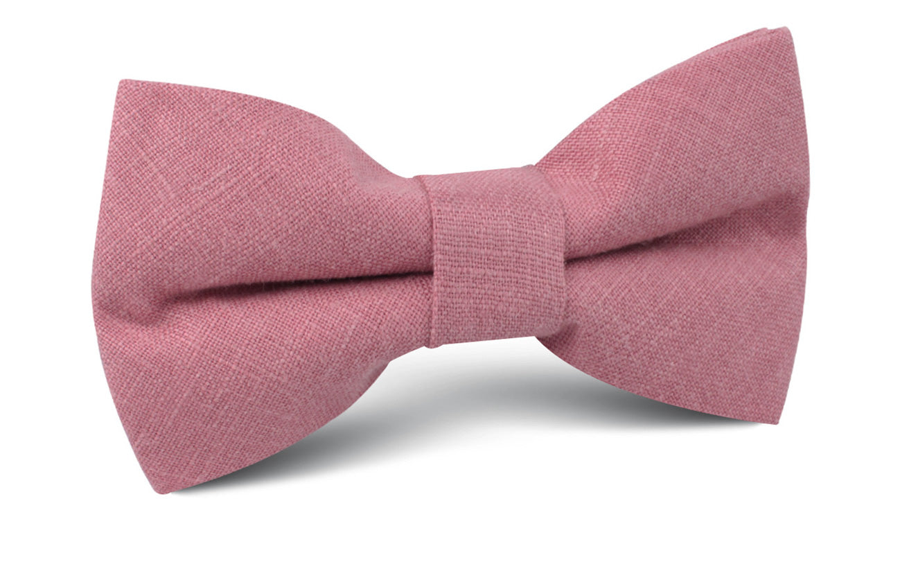 Dusty Rose Pink Linen Bow Tie | David's Bridal Groomsmen Bowties Ties ...