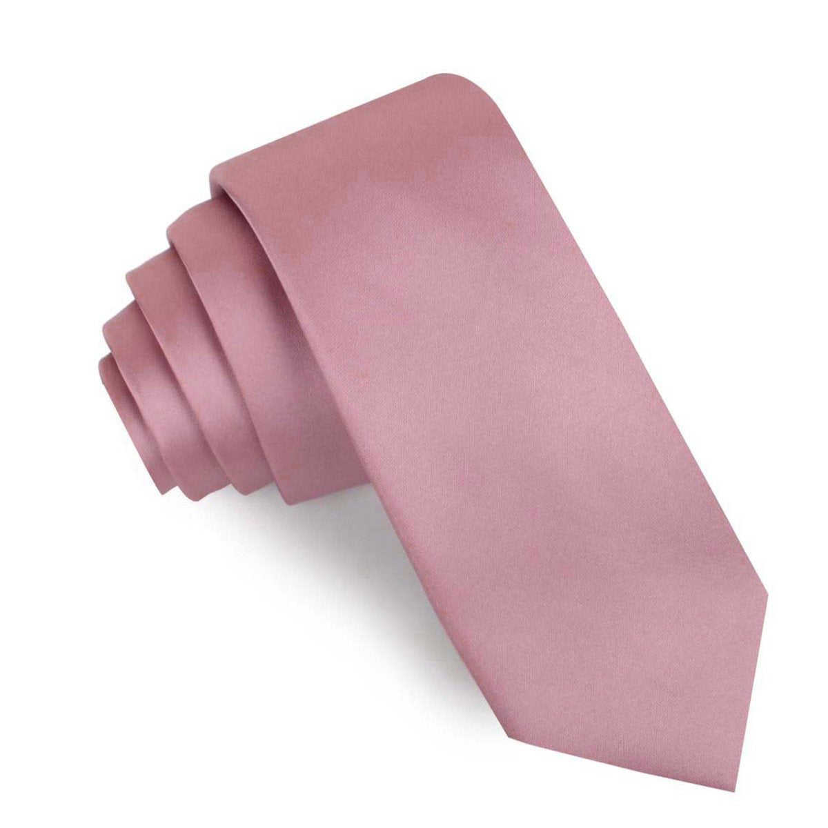 Dusty Rose Pink Satin Skinny Tie | Wedding Slim Ties Neckties AU | OTAA