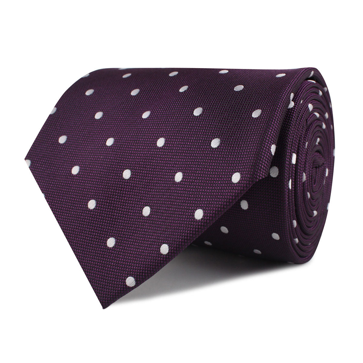 Eggplant Plum Purple with White Polka Dots Necktie | Mens Designer Tie ...