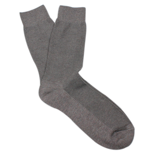 Grey Textured Cotton-Blend Socks | Mens Business Casual Socks | OTAA