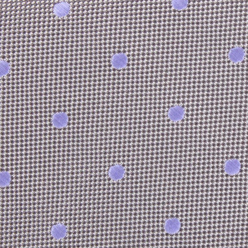 Grey with Lavender Purple Polka Dots Necktie | Men's Gray Wedding Ties ...
