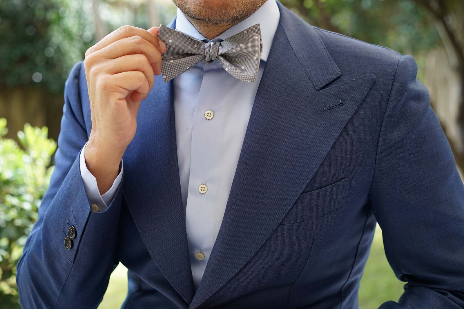 Grey with White Polka Dots Bow Tie Untied | Men's Self-Tied Bowties AU ...
