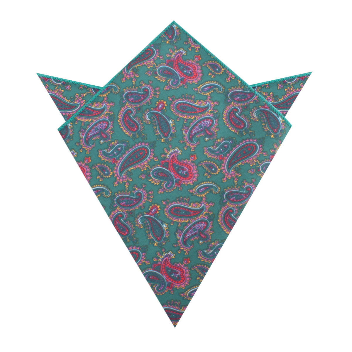 Hunter Green Isfahan Paisley Pocket Square | Men's Suit Handkerchiefs ...