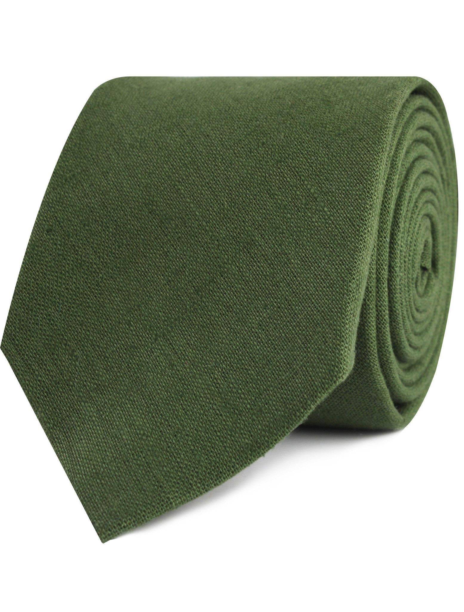 Hunter Green Slub Linen Tie | Mens Tie Ties Neckties | OTAA
