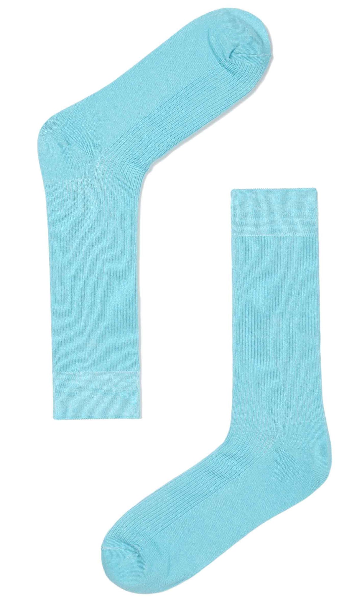 Light Blue Cotton-Blend Socks | Groomsmen Solid Color Men's Crew Socks ...