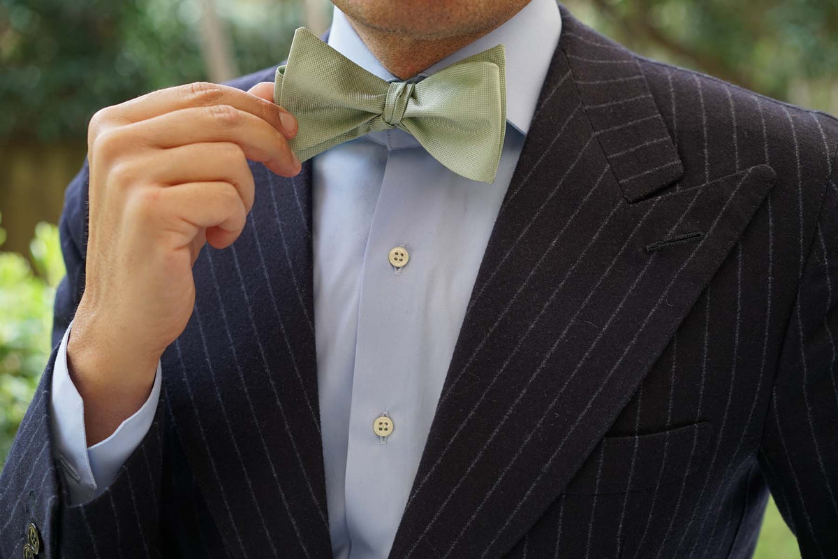 Light Mint Pistachio Green Self Tie Bow Tie | Mens Lemon Untied Bowtie ...