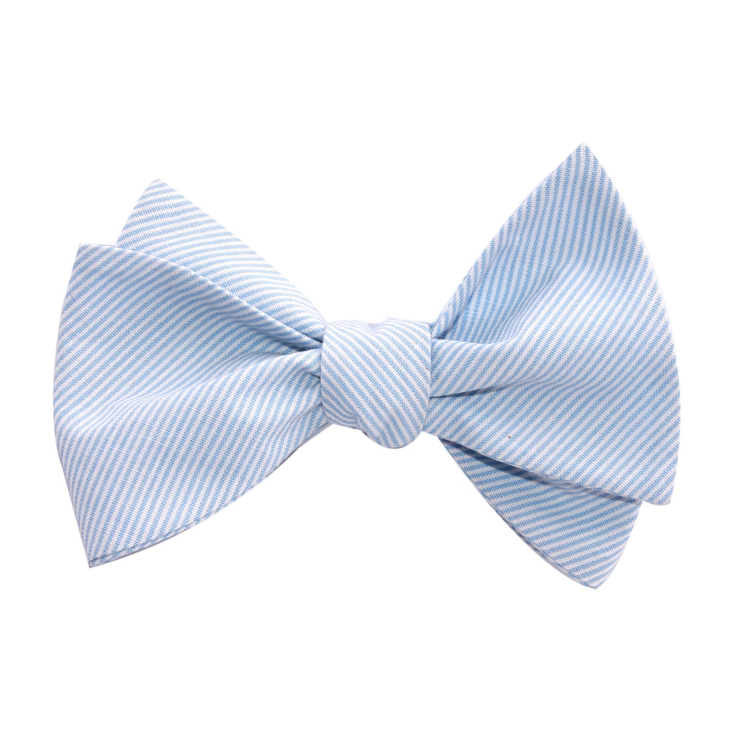 Light Blue and White Pinstripes Cotton Self Tie Bow Tie | Untied Ties ...