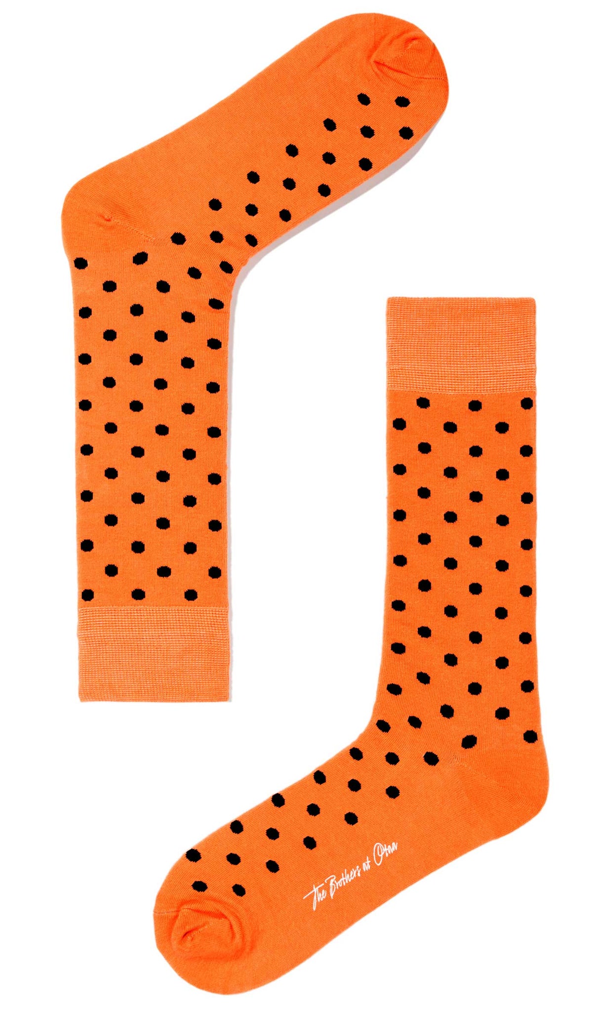 Light Orange Dot Socks | Mens Happy Black Polka Dots Cotton Crew Socks ...