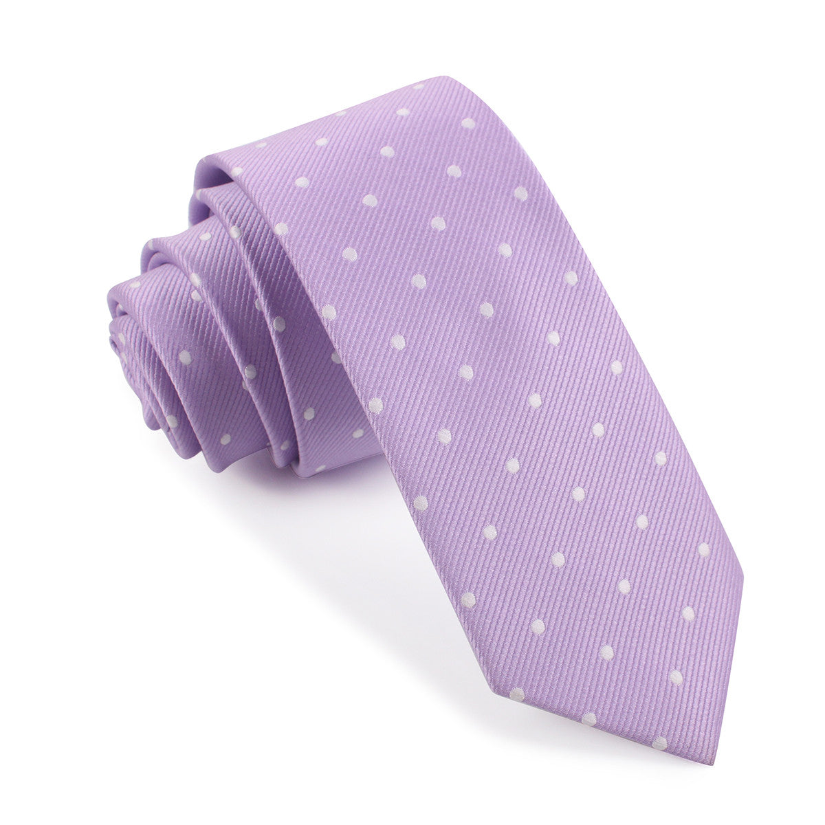 Light Purple with White Polka Dots Skinny Tie | Dot Wedding Slim Ties ...