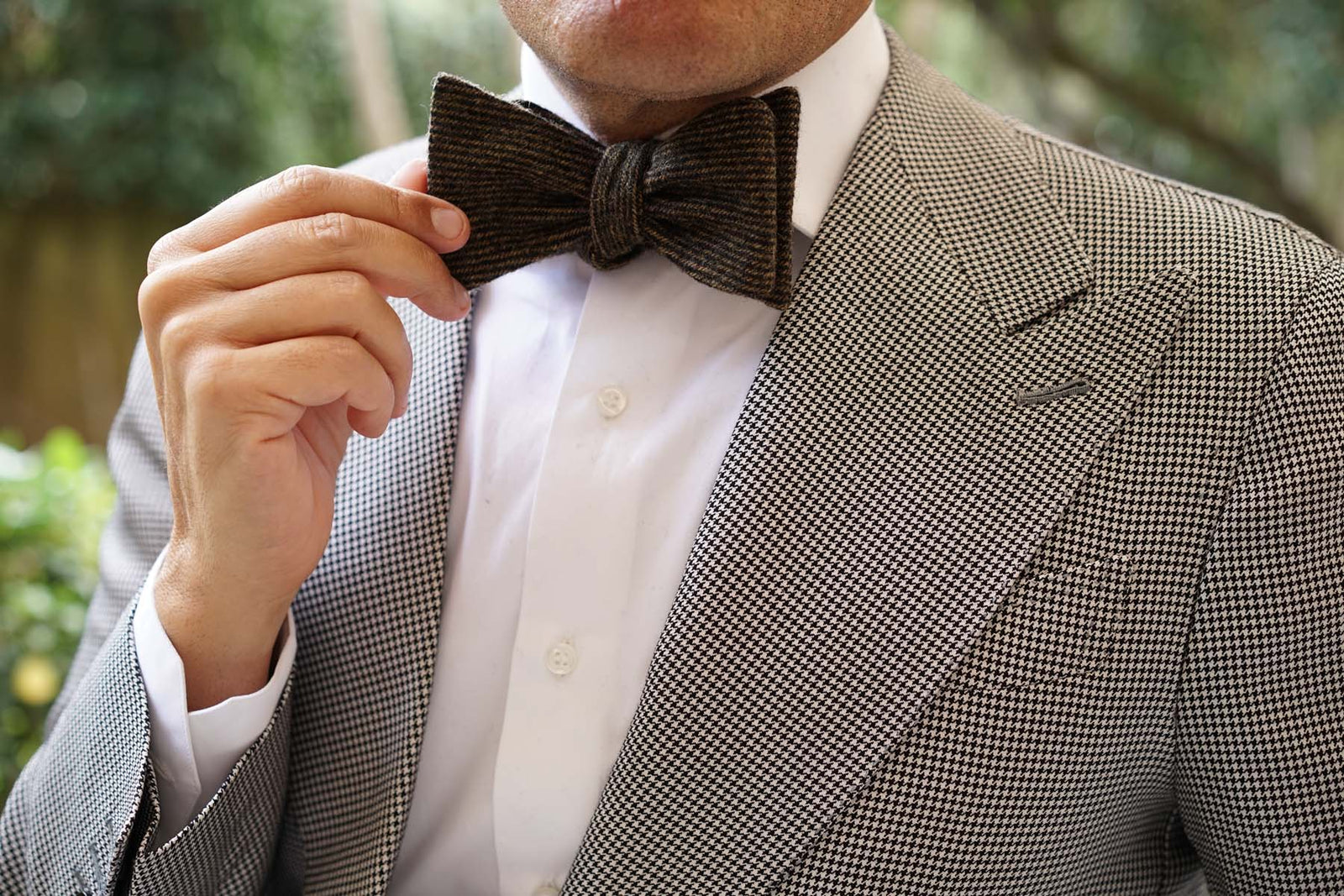 Lincoln Wool Self Bow Tie | Mens Tuxedo Suit | Brown Self-Tied Bowties ...