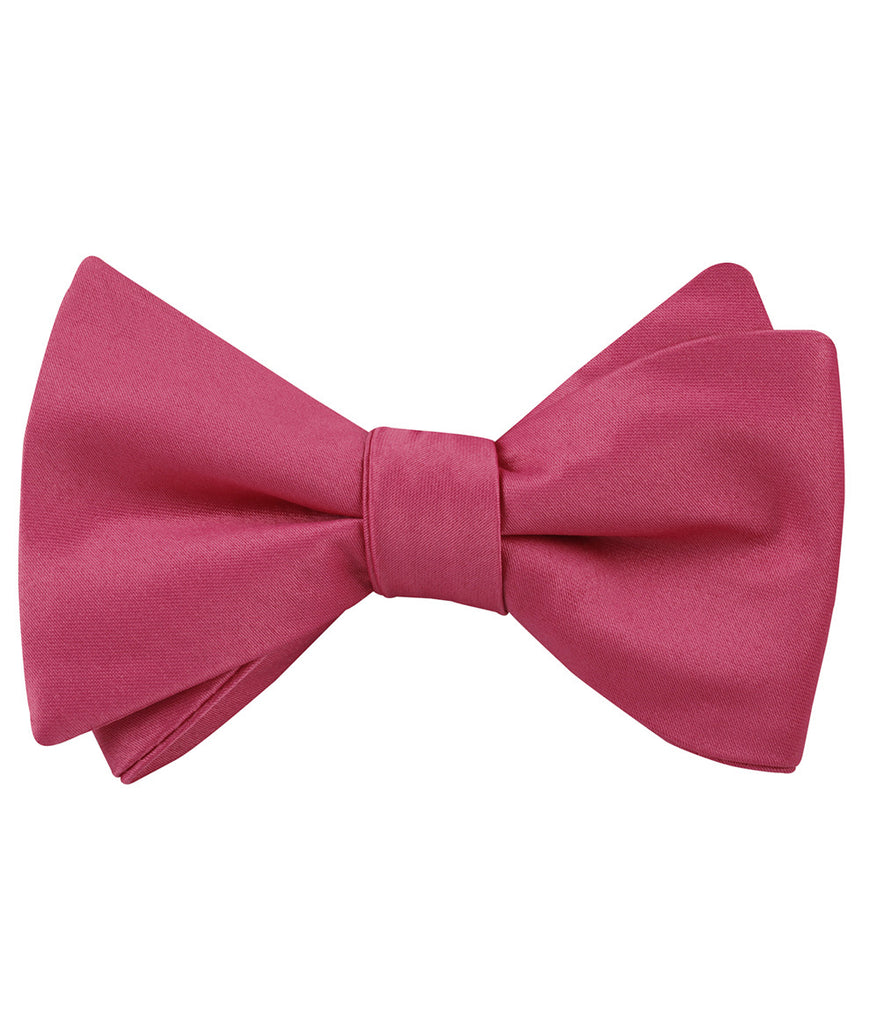 Magenta Pink Satin Self Bow Tie | Begonia Untied Bowtie | OTAA