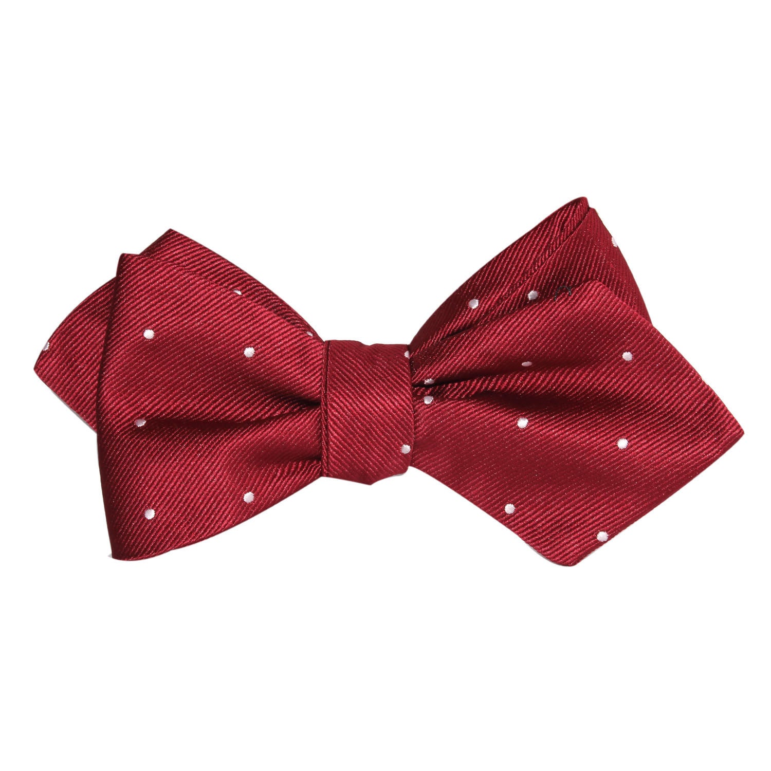 Maroon with White Polka Dots Self Tie Diamond Tip Bow Tie | Red Bowtie ...