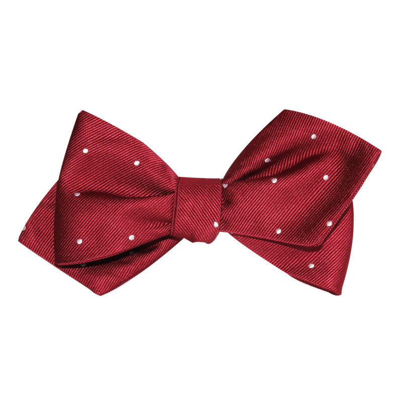 Maroon with White Polka Dots Self Tie Diamond Tip Bow Tie | Red Bowtie ...