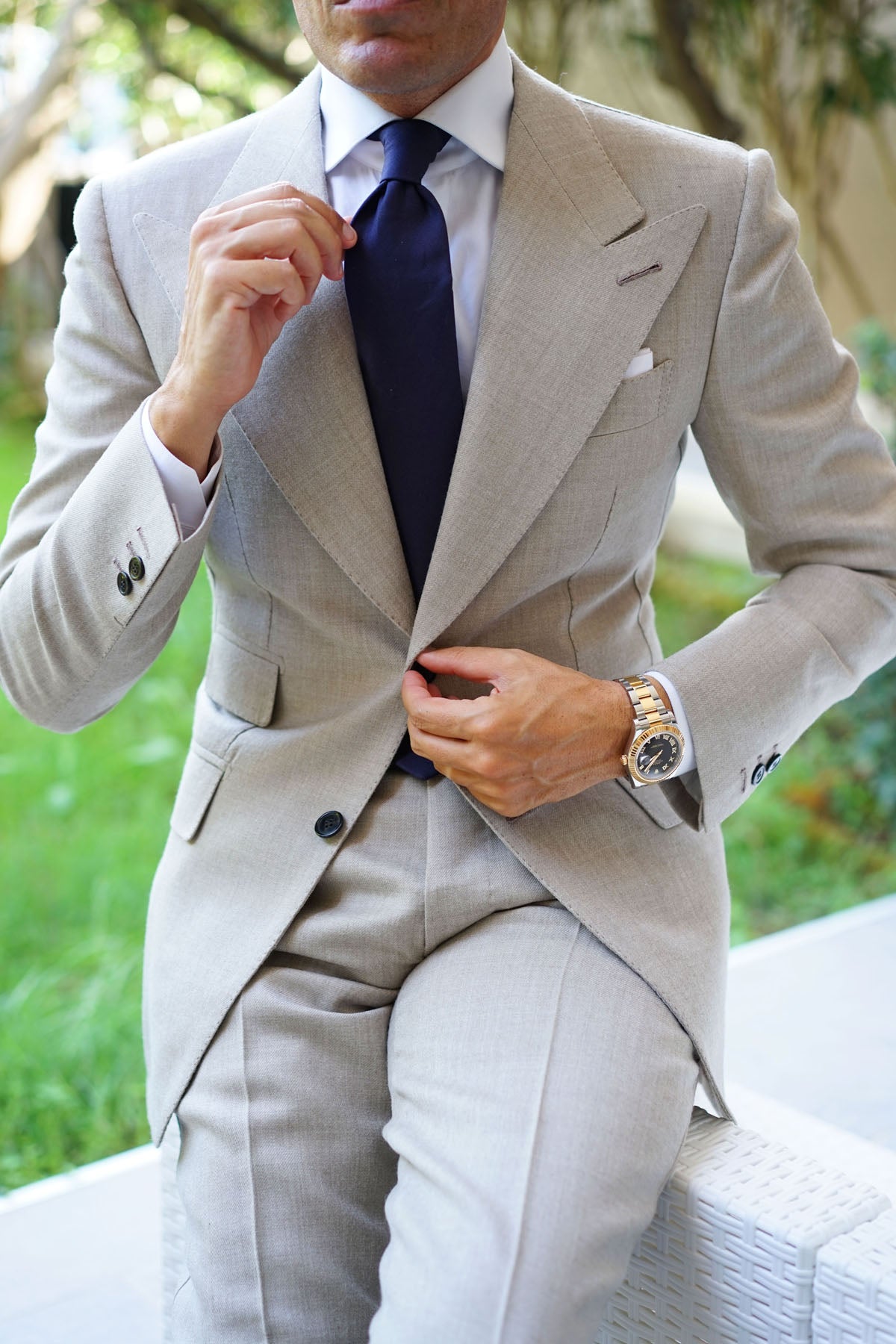 Navy Blue Cotton Necktie | Formal Tie | Men's Business Ties Australia ...