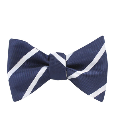 Navy Blue Pencil Stripe Skinny Tie | Repp Striped Slim Ties Neckties | OTAA