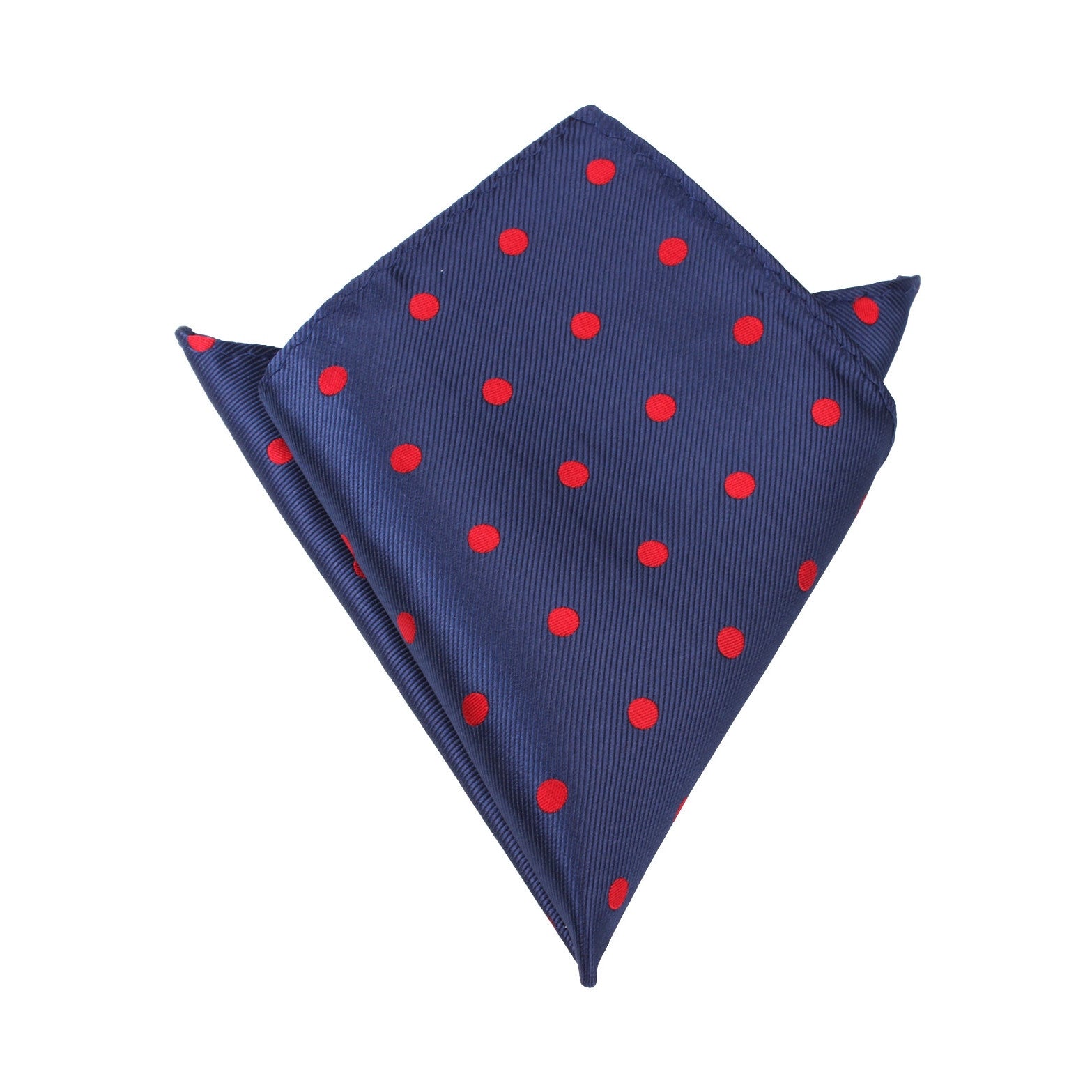 Navy Blue Pocket Square | Red Polka Dots | Handkerchief | Australia | OTAA