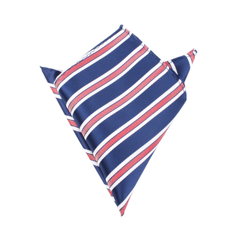 Navy Blue Pocket Square Red Stripes | Hanky Handkerchief | Australia | OTAA