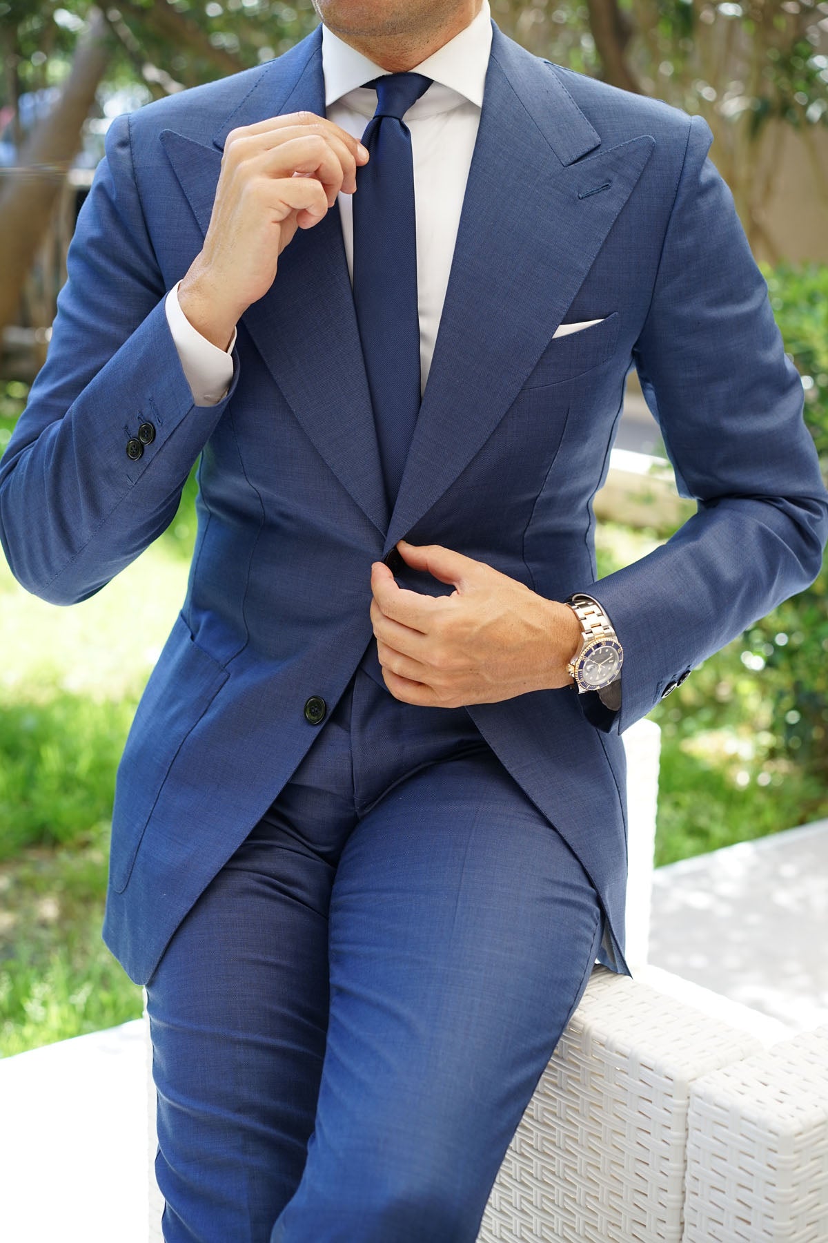Navy Blue Weave Skinny Tie | Men's Business Formal Slim Ties Australia ...