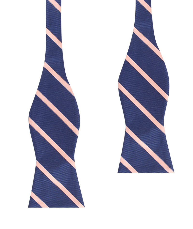 navy and peach bow tie