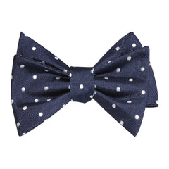 Navy Blue with White Polka Dots Bow Tie Untied | Men's Self-Tie Bowtie ...