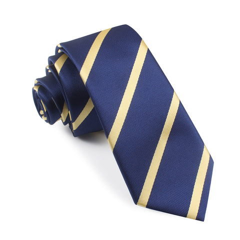 Yellow Striped Skinny Ties | Stripe Thin Ties | OTAA