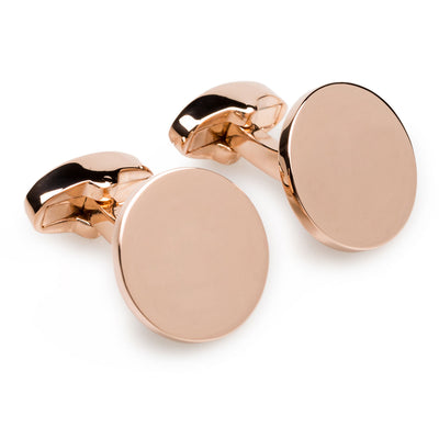 Le Chiffre Rose Gold Cufflinks | Silver Spiral Swirl Round Cuff Links ...