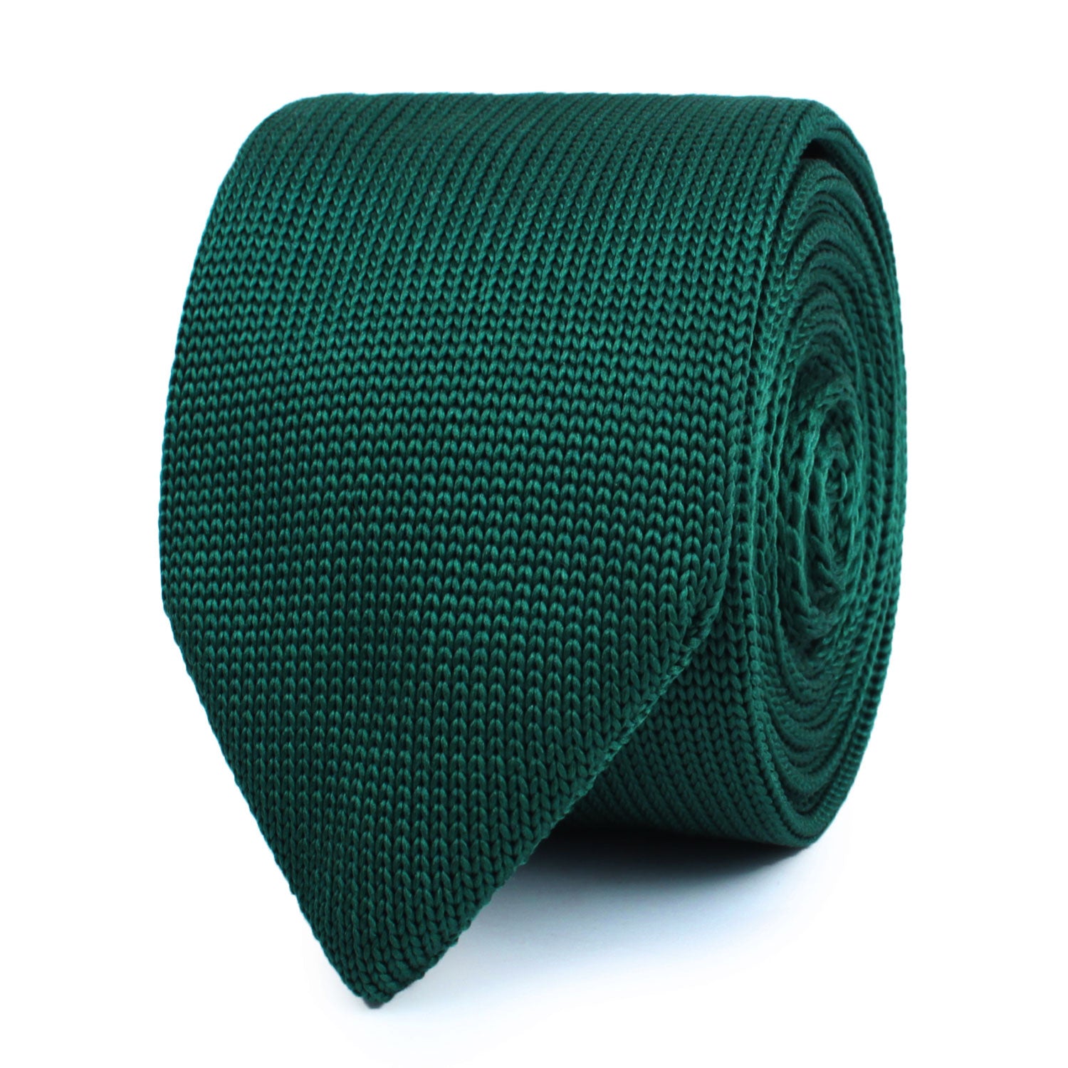 Orphic Green Knitted Tie | Mens Point Knit Ties Men Pointed | OTAA