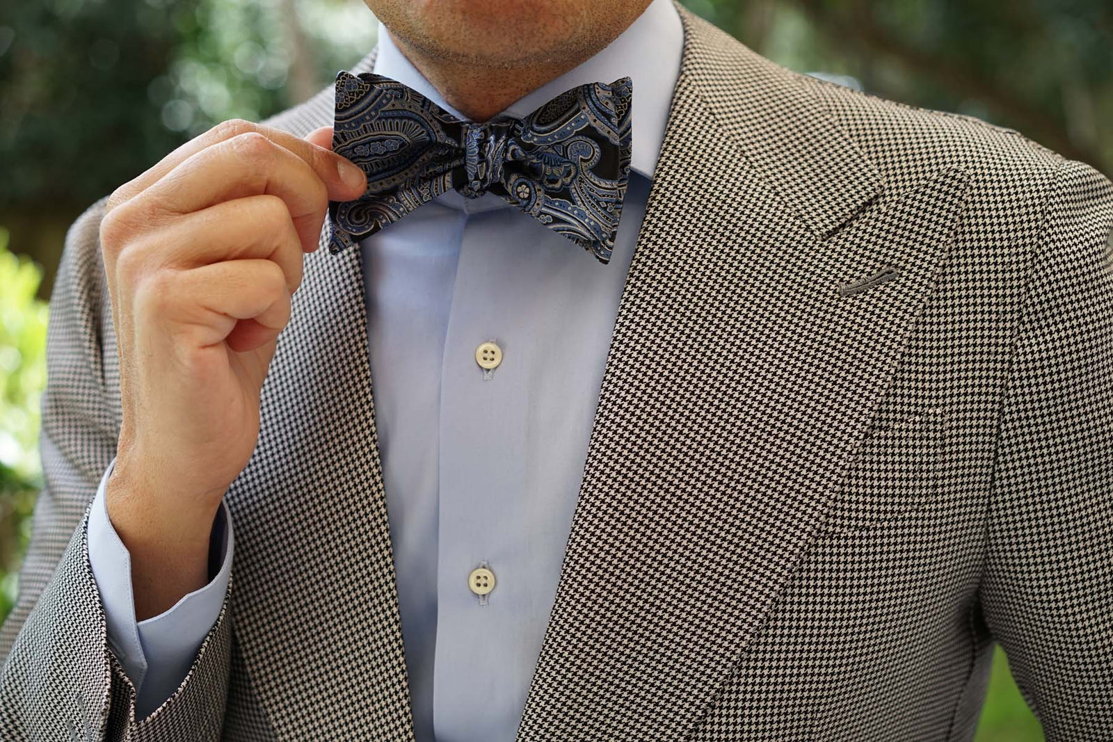 Paisley Blue Bow Tie Untied | Men's Self-Tie Bowtie | Luxury Designers ...