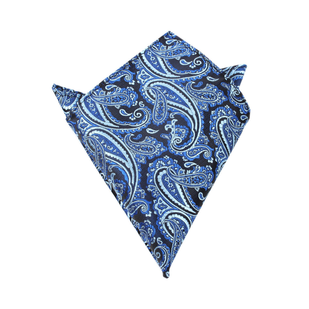 Paisley Black and Blue Pocket Square | Mens Handkerchief | Australia | OTAA