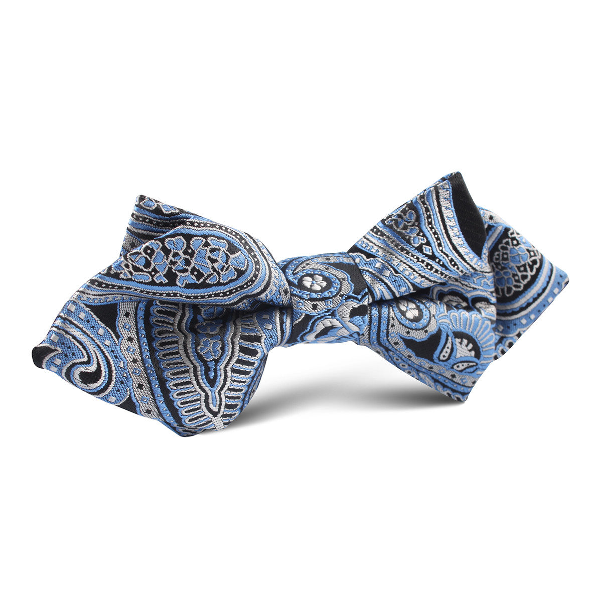 Paisley Blue Diamond Bow Tie | Point Bowties Wedding Pre-Tied Bow Ties ...
