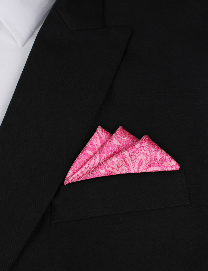 Paisley Pink Pocket Square | Mens Suit Handkerchief | Australia | OTAA