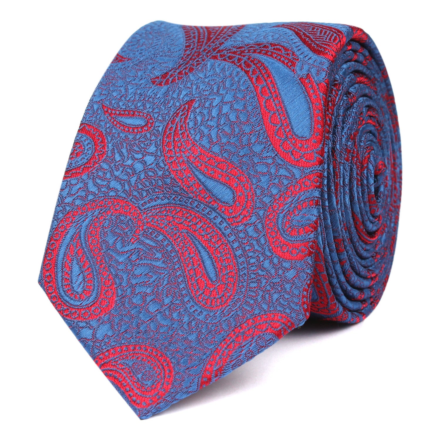 Paisley Purple and Red - Skinny Tie | Luxury Slim Ties Mens Necktie AU ...