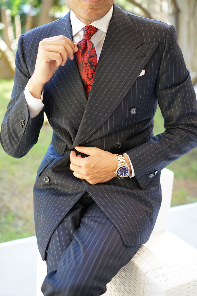 Paisley Black Tie | Red Pattern Ties | Fancy Necktie for Men Australia ...