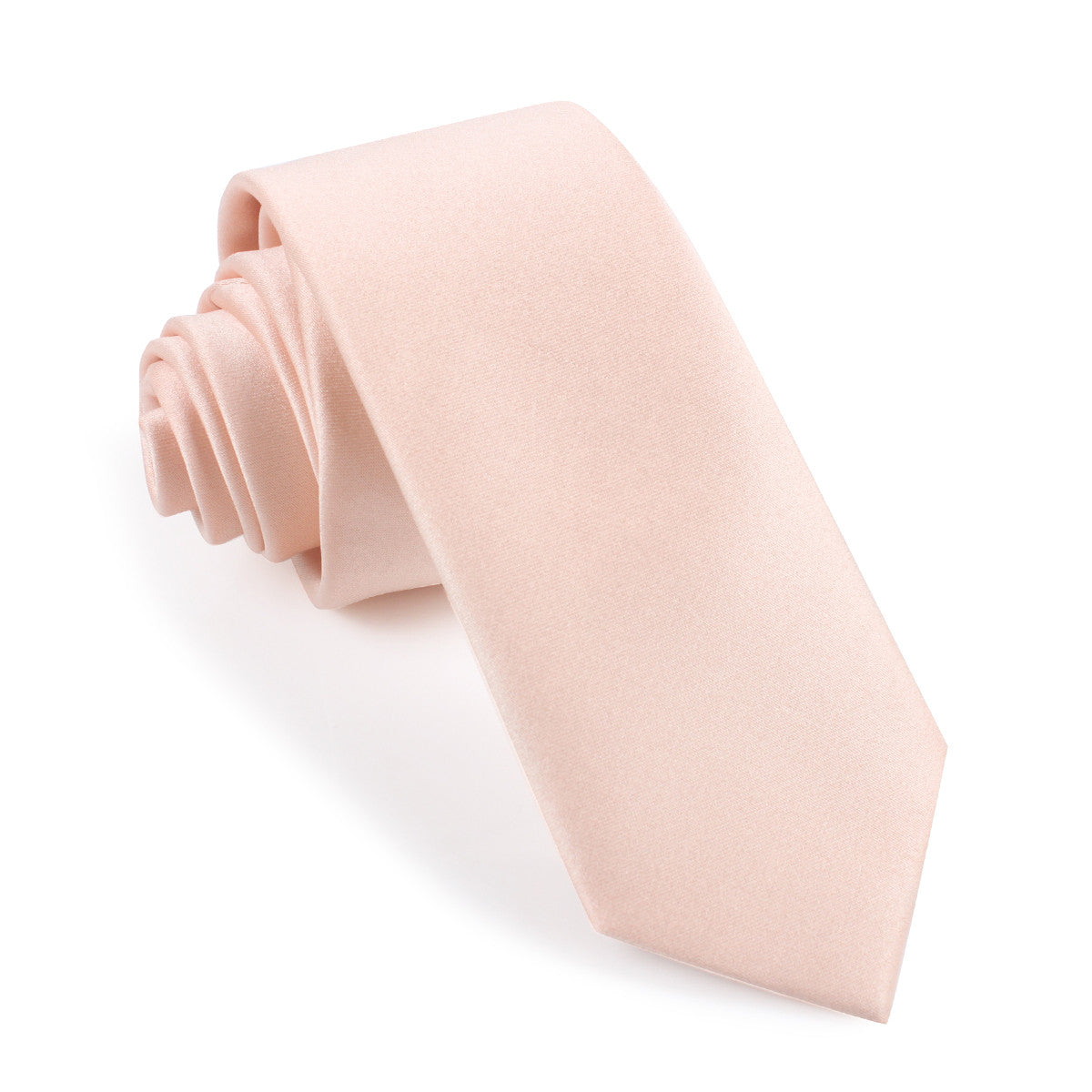 Peach Satin Skinny Tie | Pink Slim Thin Narrow Ties Neckties Australia ...