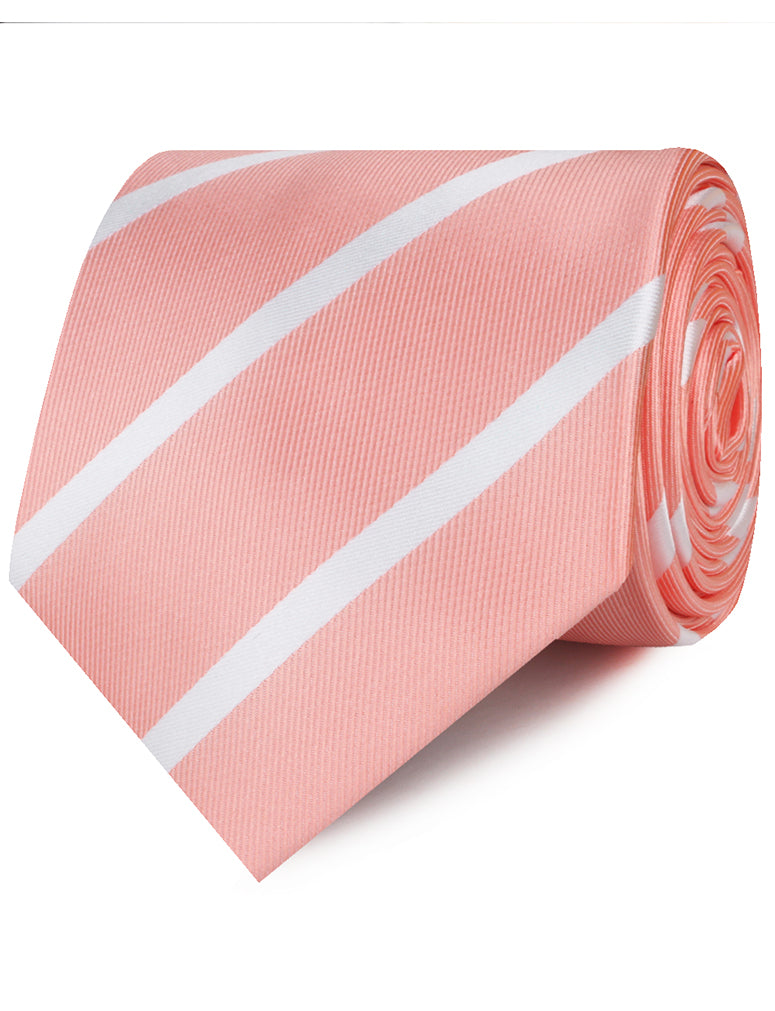 Peach Striped Necktie | Bellini Pink Tie | Wedding Ties for Men Online ...