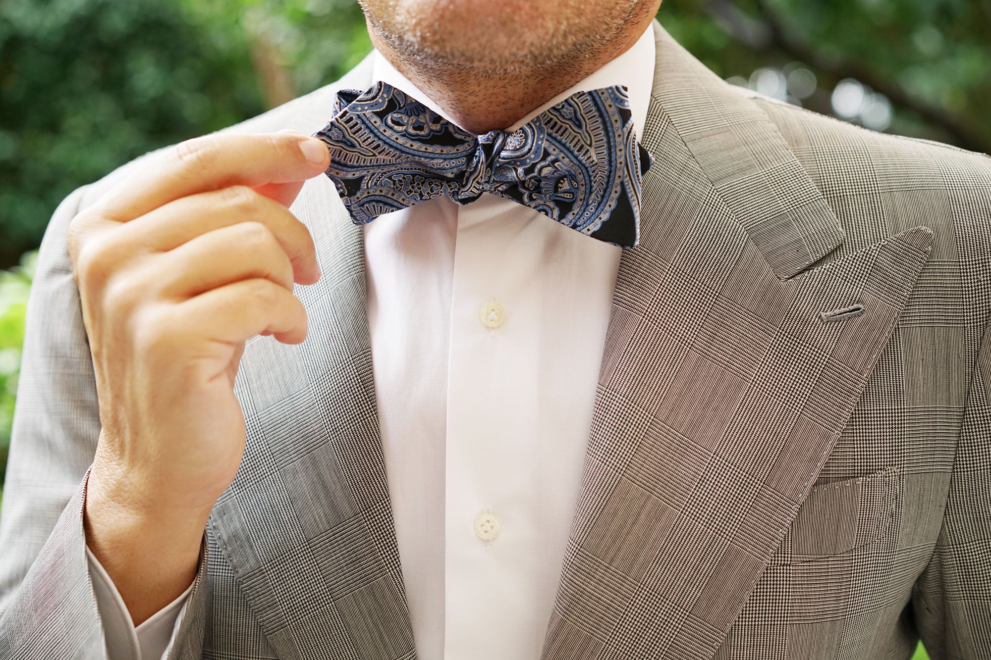 Paisley Blue Self Tie Diamond Tip Bow Tie | Patterned Untied Bowtie AU ...