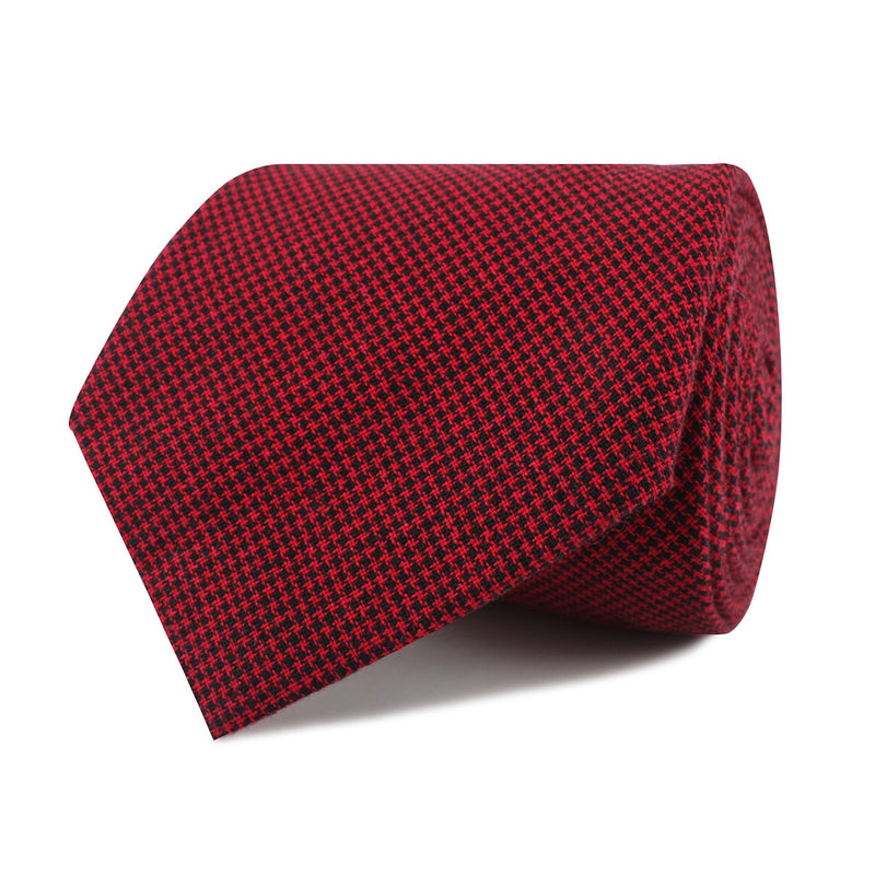 Red & Black Houndstooth Cotton Necktie | Designer Tie | Mens Neck Ties ...
