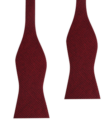 Wine Red Striped Silk Self-Tie Bow Tie