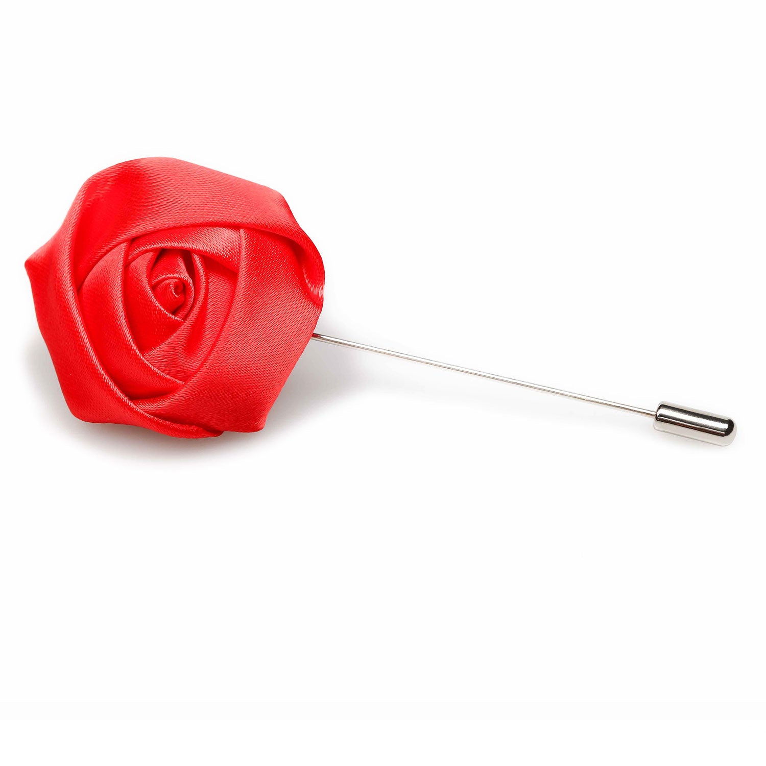 Red Satin Rose Lapel Pin Men Wedding Rosebud Flower Boutonniere Pins Otaa 