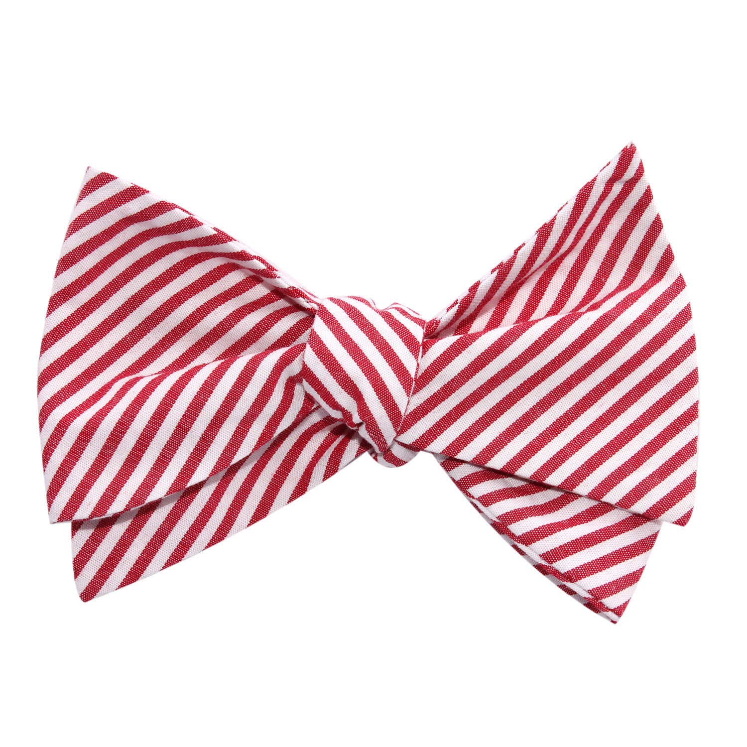 Red and White Chalk Stripe Cotton Self Tie Bow Tie | Men Untied Bowtie ...