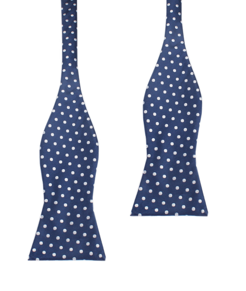 Royal Navy Blue Polka Dots Self Tie Bow Tie | Untied Bow Ties Bowties ...