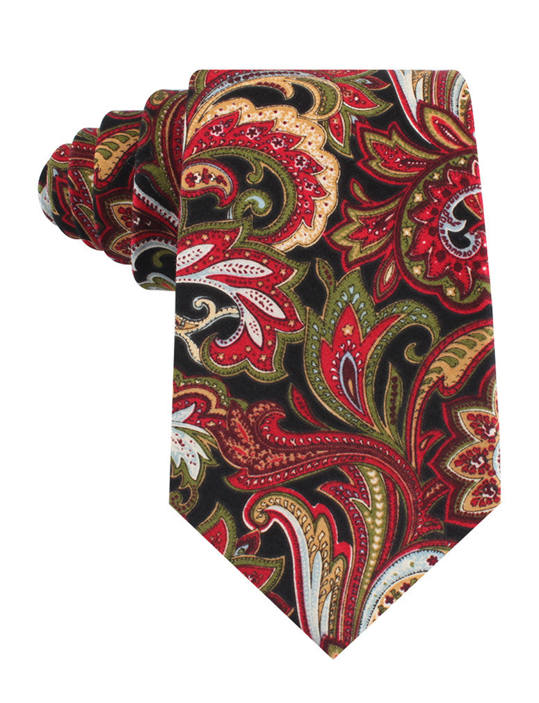 Sao Paulo Paisley Red Tie | Pattern Ties for Wedding | Men's Neckties ...