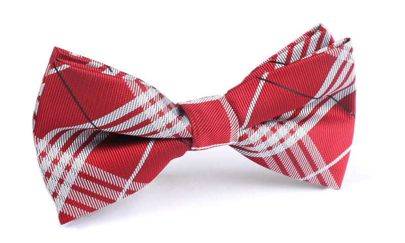 Scarlet Maroon with White Stripes Bow Tie | Tartan Check Plaid Bowties ...