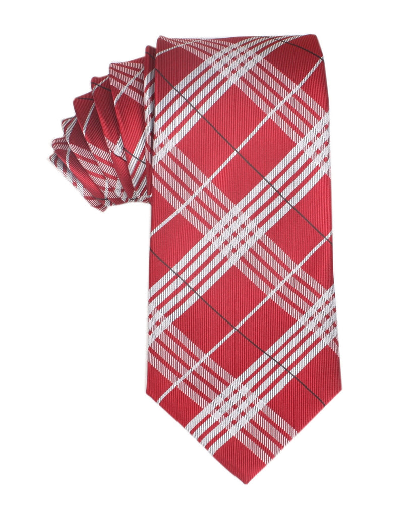 Scarlet Maroon with White Stripes Necktie | Men Tie Ties Neckties Shop ...