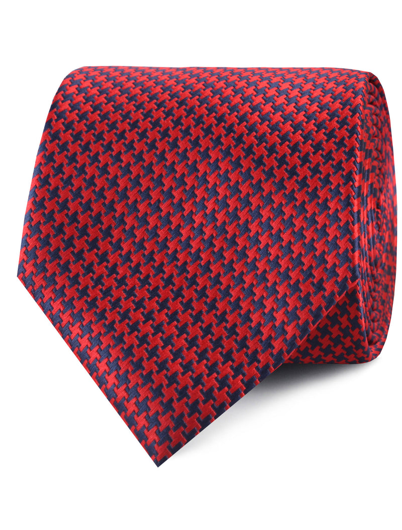 Scarlet Red Houndstooth Tie | Nice Ties | Men's Pattern Necktie Online ...