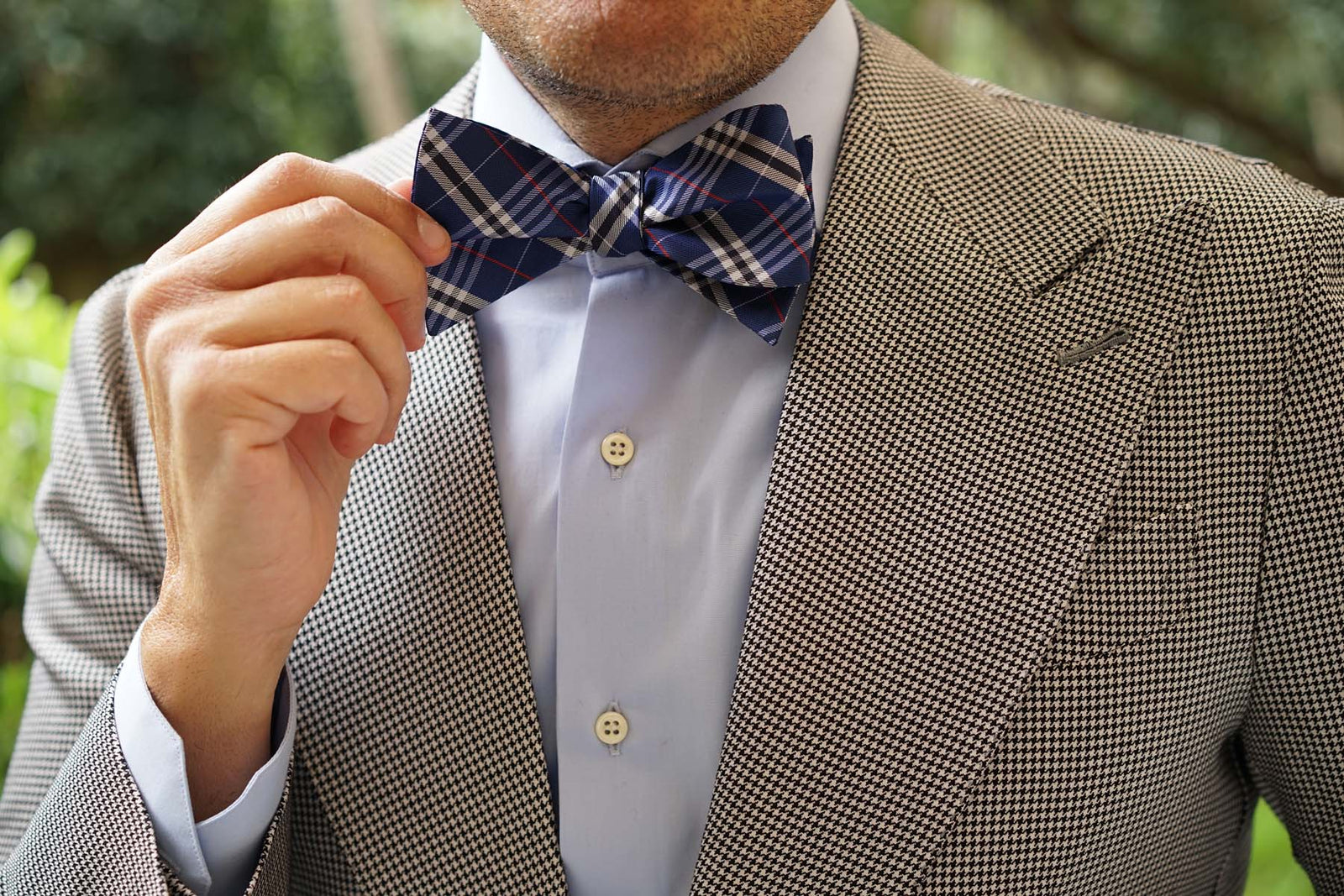 Scotch Blue Self Tie Bow Tie | Men's Tartan Plaid Check Bowties Untied ...