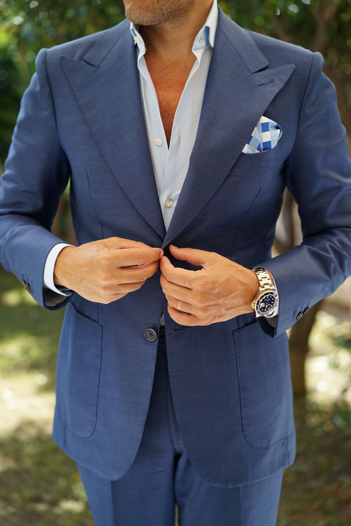 Blue White Checkered Pocket Square | Mens Suit Handkerchief | Australia ...