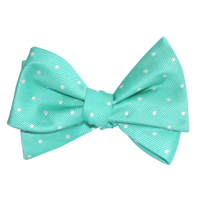 Seafoam Green with White Polka Dots Self Tie Bow Tie | Untied Bowties ...
