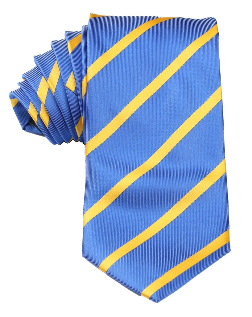 Sky Blue Tie with Yellow Stripes| Shop Online Ties | Necktie AU | OTAA